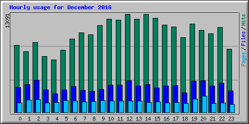 Hourly usage for December 2016